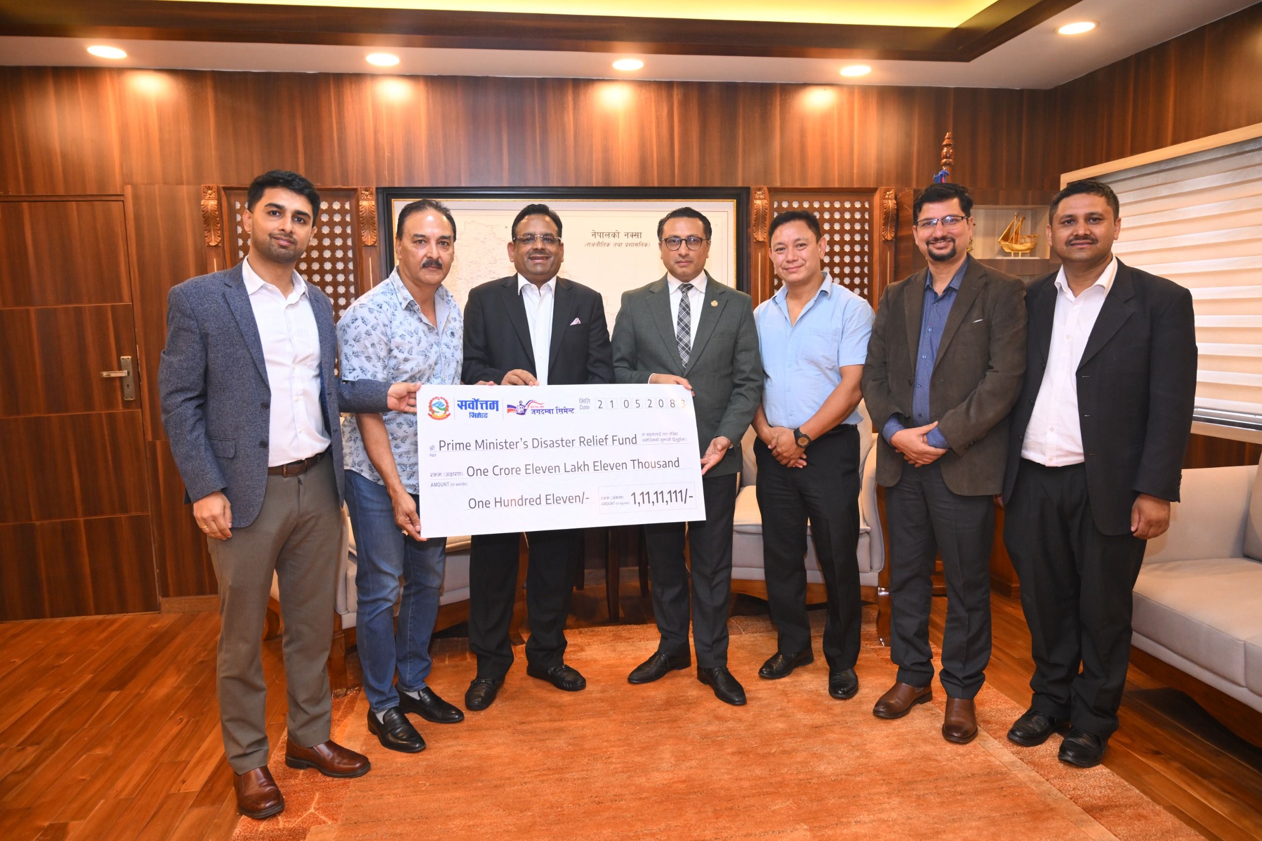 Sarbottam and Jagdamba Cement Donate Rs. 11.11 Million for Flood Relief