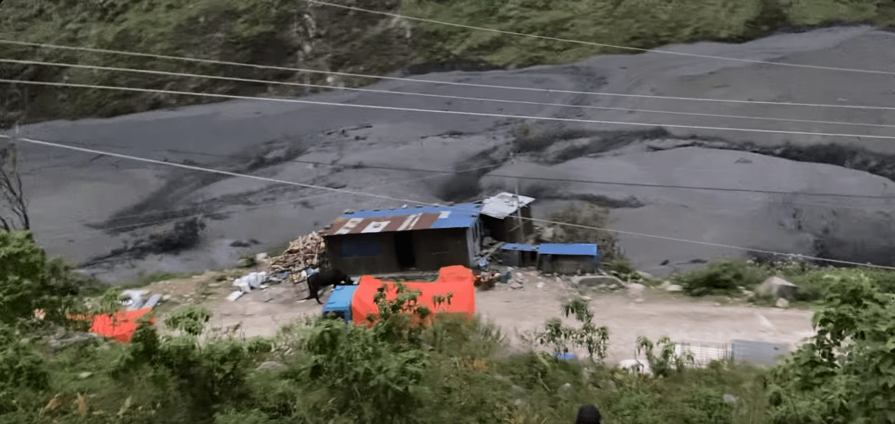 Floodwaters Sweep Away Key Bridge Near Arughat, Severing Transport Links Between Gorkha and Dhading